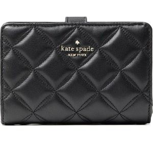 NWT KATE SPADE Natalia Medium Compact Bifold Wallet BLACK includes the $189 TAG